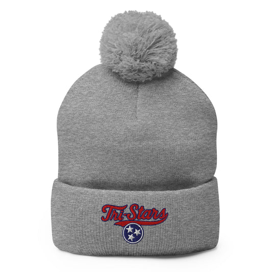 Pom - Pom Beanie | Tri - Stars | 3 Stars Logo