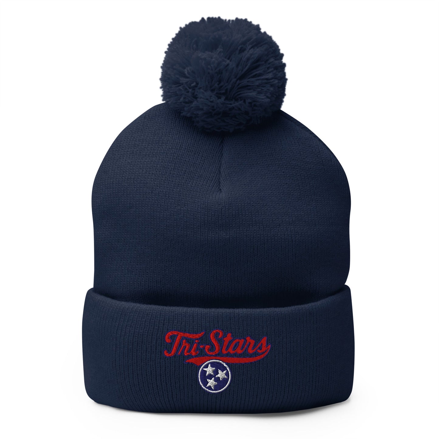 Pom - Pom Beanie | Tri - Stars | 3 Stars Logo