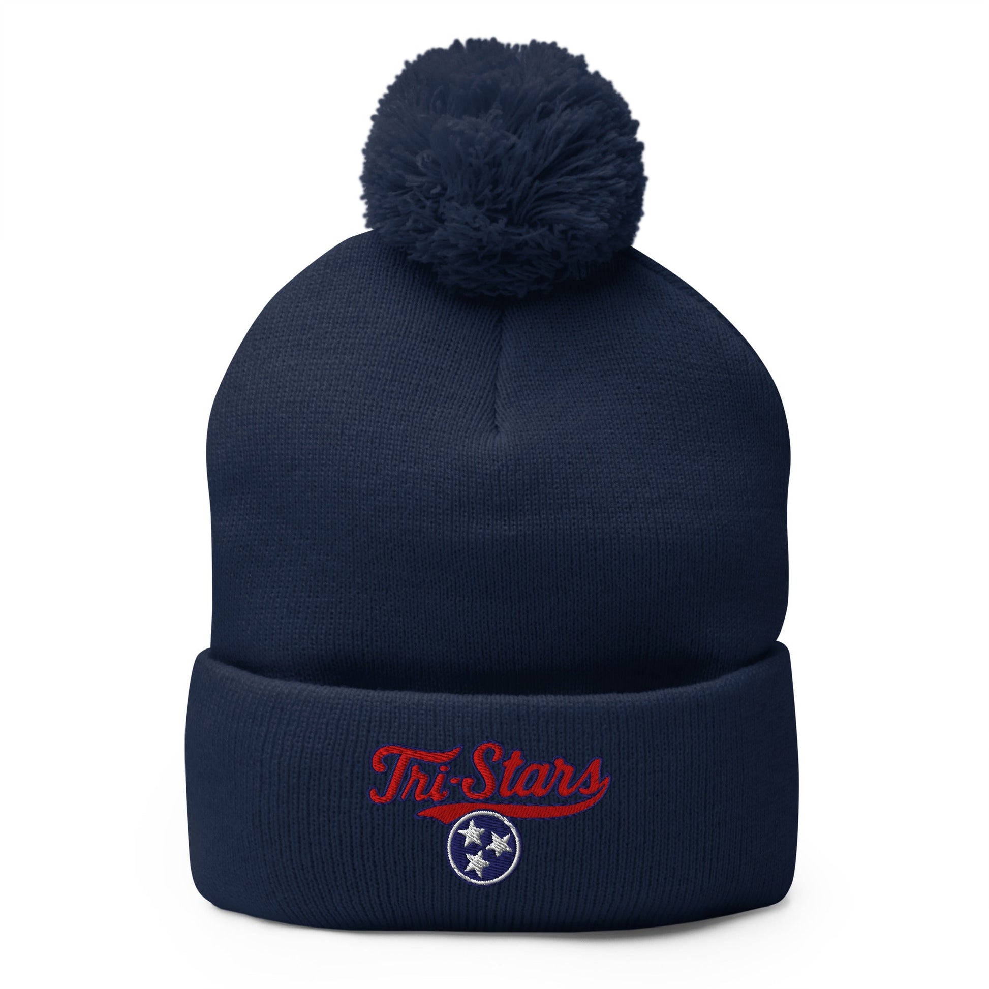 Pom - Pom Beanie | Tri - Stars | 3 Stars Logo