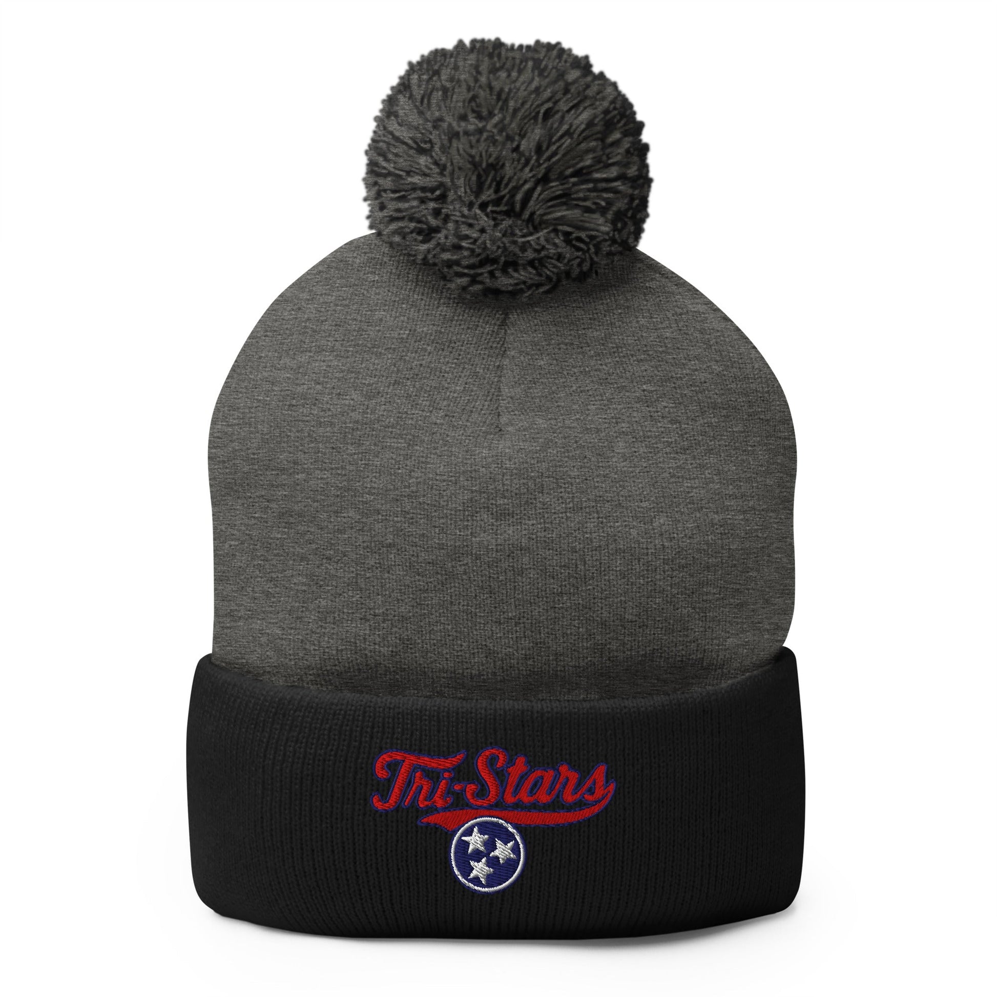 Pom - Pom Beanie | Tri - Stars | 3 Stars Logo