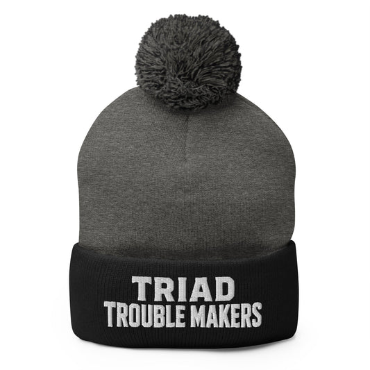 Pom-Pom Beanie | Triad Troublemakers | Script Logo