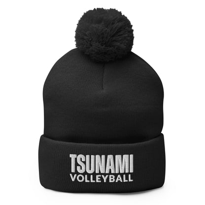 Pom - Pom Beanie | Tsunami Volleyball Club | Modern Script Logo