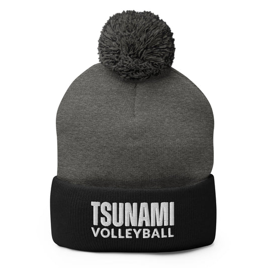 Pom - Pom Beanie | Tsunami Volleyball Club | Modern Script Logo