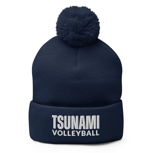 Pom - Pom Beanie | Tsunami Volleyball Club | Modern Script Logo