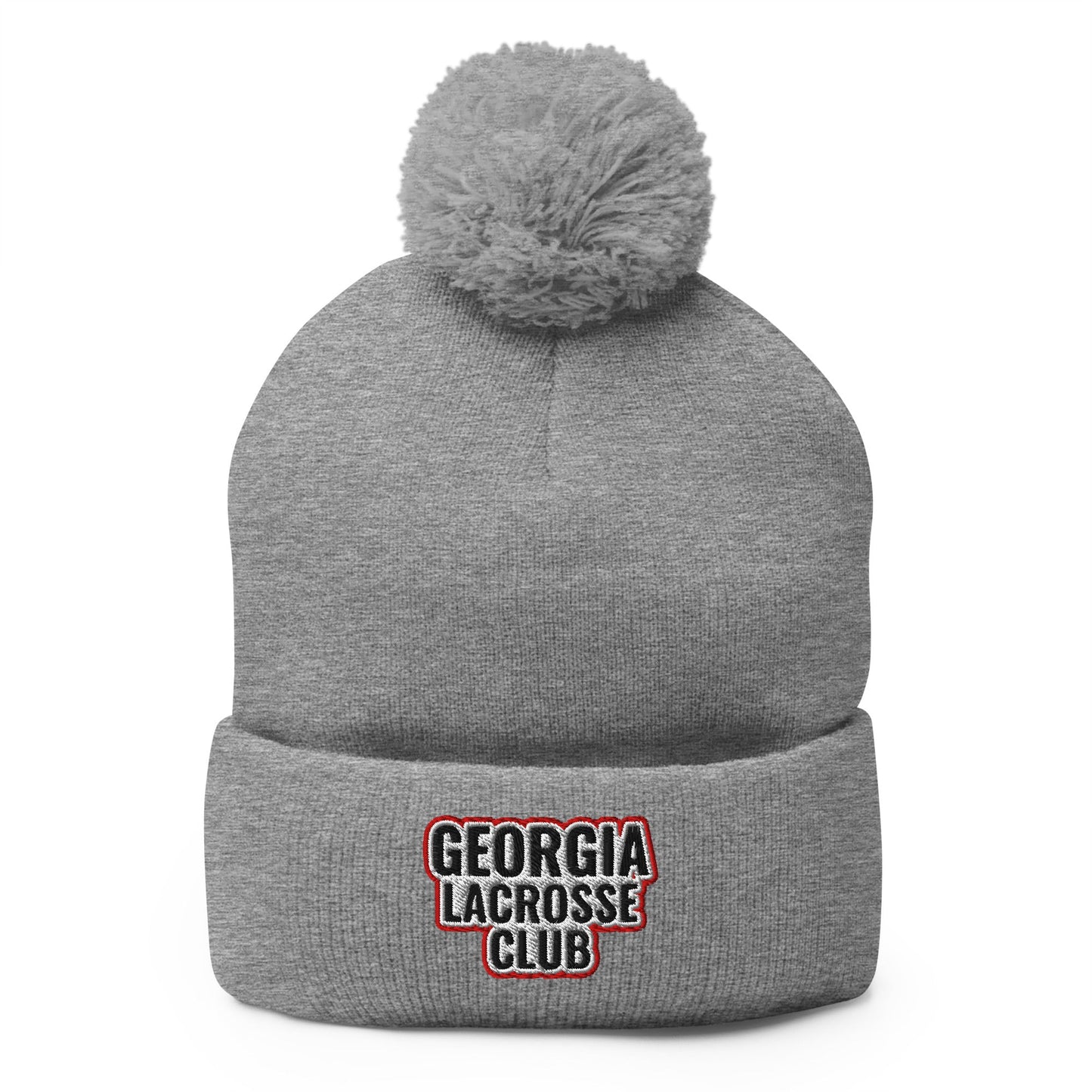 Pom - Pom Beanie | UGA Club Lacrosse | Shield Logo