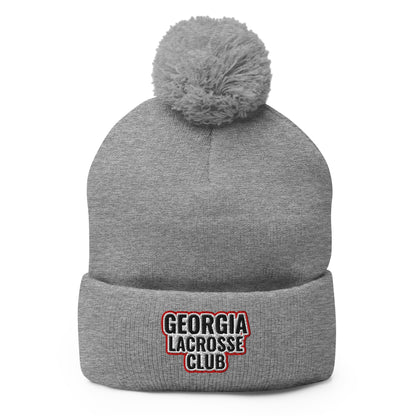 Pom - Pom Beanie | UGA Club Lacrosse | Shield Logo