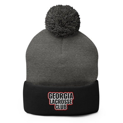 Pom - Pom Beanie | UGA Club Lacrosse | Shield Logo