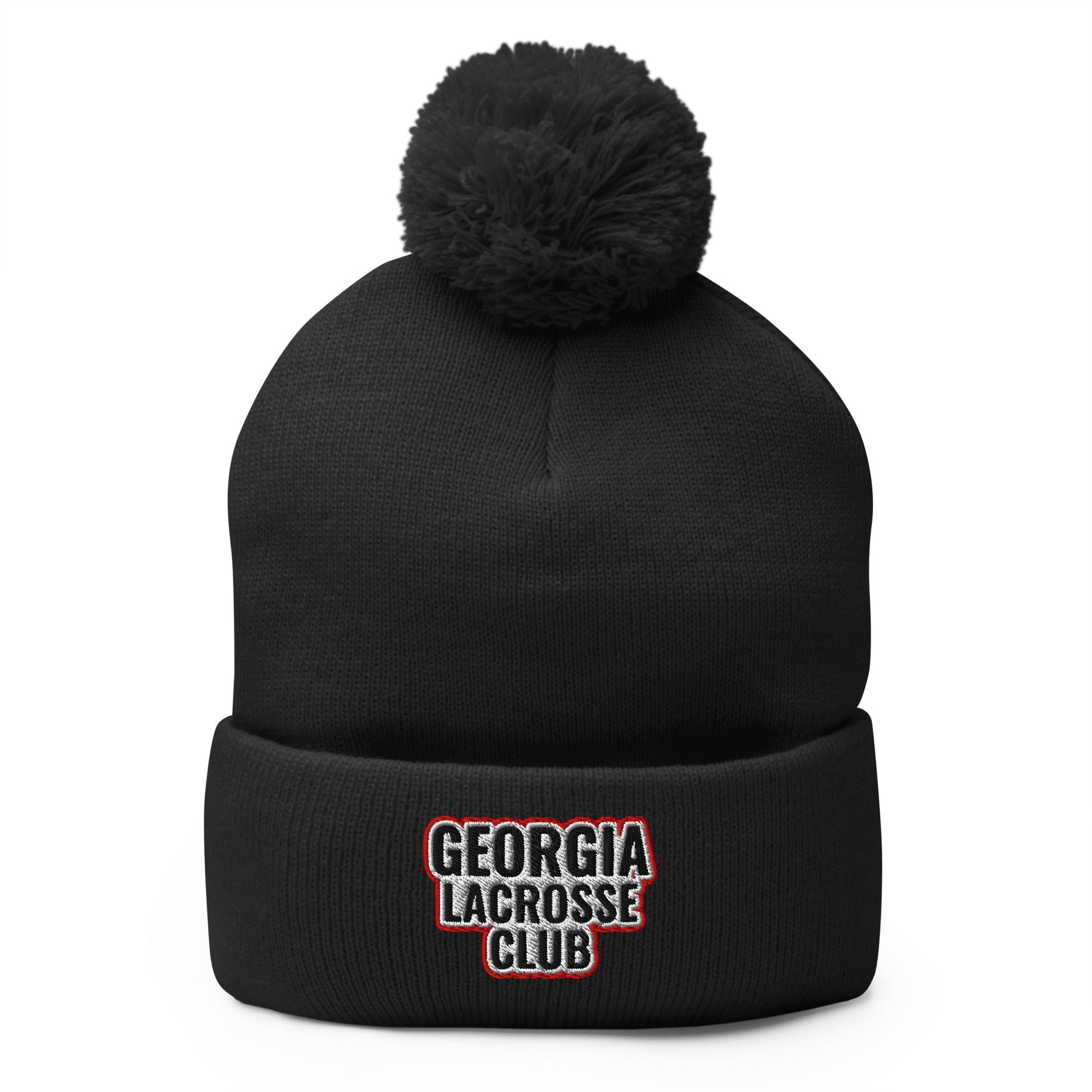 Pom - Pom Beanie | UGA Club Lacrosse | Shield Logo