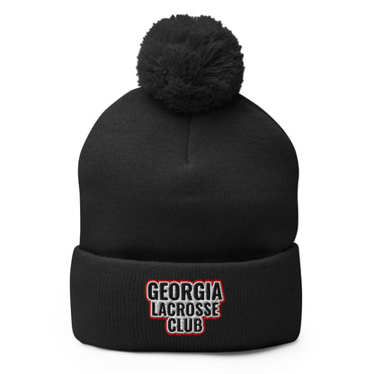 Pom - Pom Beanie | UGA Club Lacrosse | Shield Logo