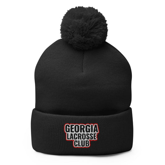 Pom - Pom Beanie | UGA Club Lacrosse | Shield Logo