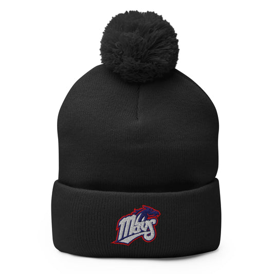 Pom - Pom Beanie | Upper Makefield Mavs Fastpitch | Mavs Logo