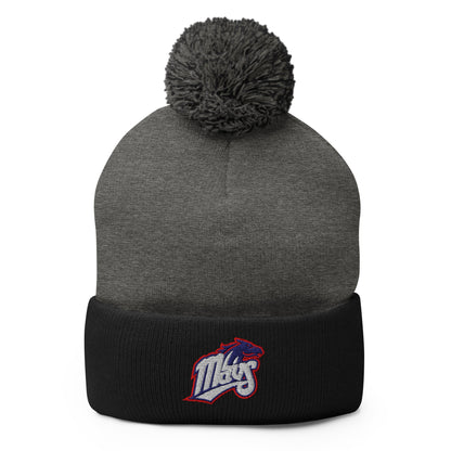 Pom - Pom Beanie | Upper Makefield Mavs Fastpitch | Mavs Logo