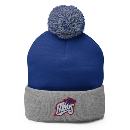 Pom - Pom Beanie | Upper Makefield Youth Baseball & Softball League | Mavs Logo
