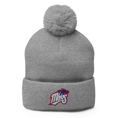 Pom - Pom Beanie | Upper Makefield Youth Baseball & Softball League | Mavs Logo