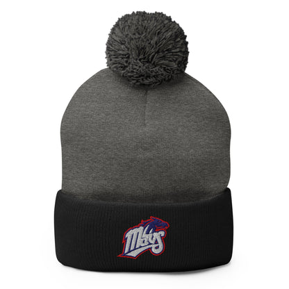 Pom - Pom Beanie | Upper Makefield Youth Baseball & Softball League | Mavs Logo