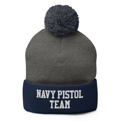 Pom-Pom Beanie | USNA Pistol Team | Crest Logo