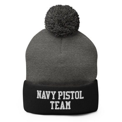 Pom-Pom Beanie | USNA Pistol Team | Crest Logo