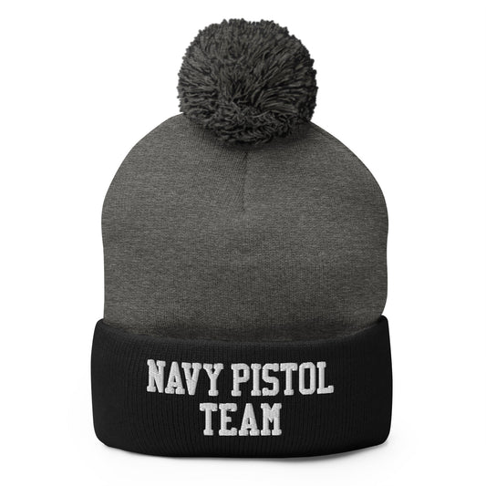 Pom-Pom Beanie | USNA Pistol Team | Crest Logo