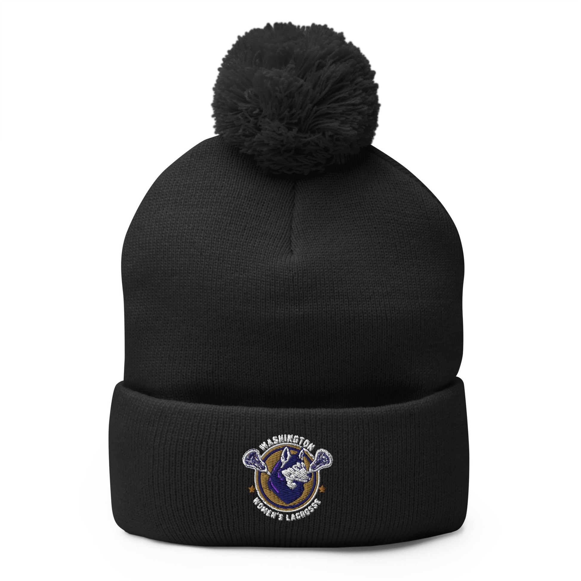 Pom - Pom Beanie | UW Women's Club Lacrosse | Badge Logo