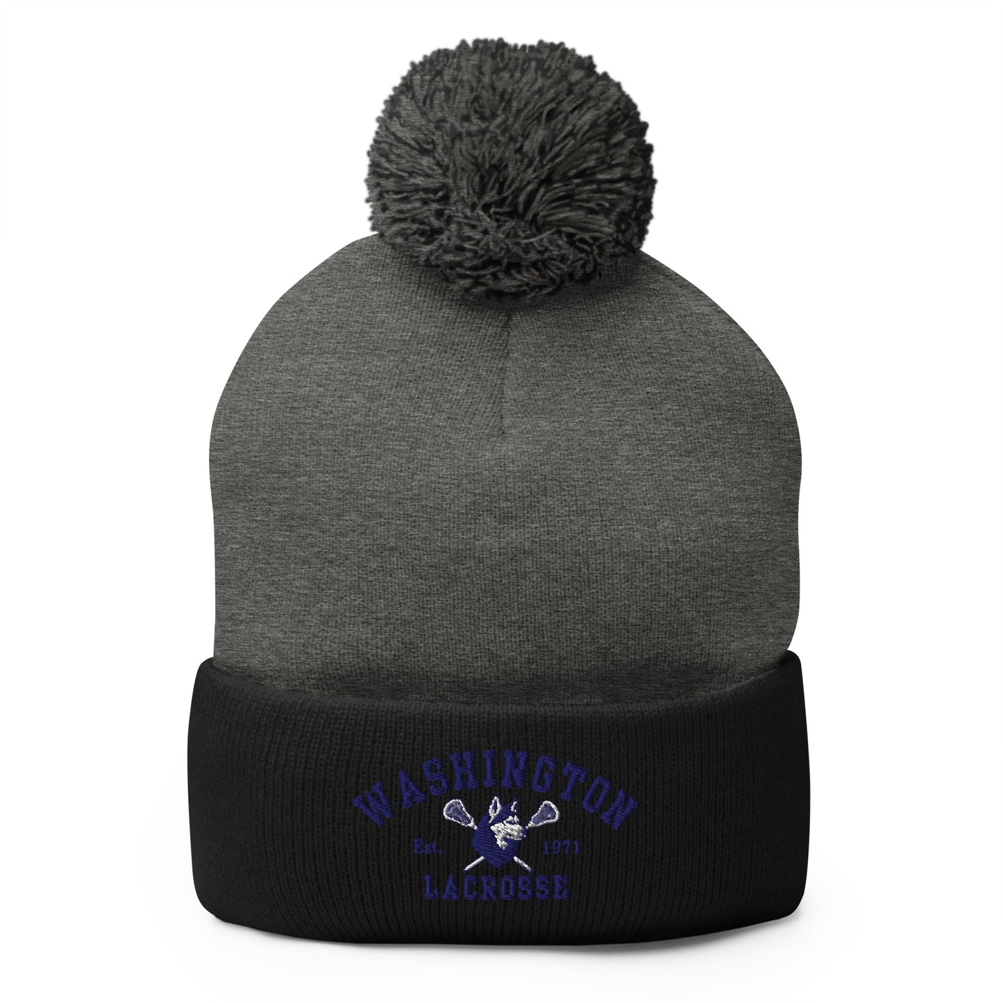 Pom - Pom Beanie | UW Women's Club Lacrosse | Washington Lacrosse Logo