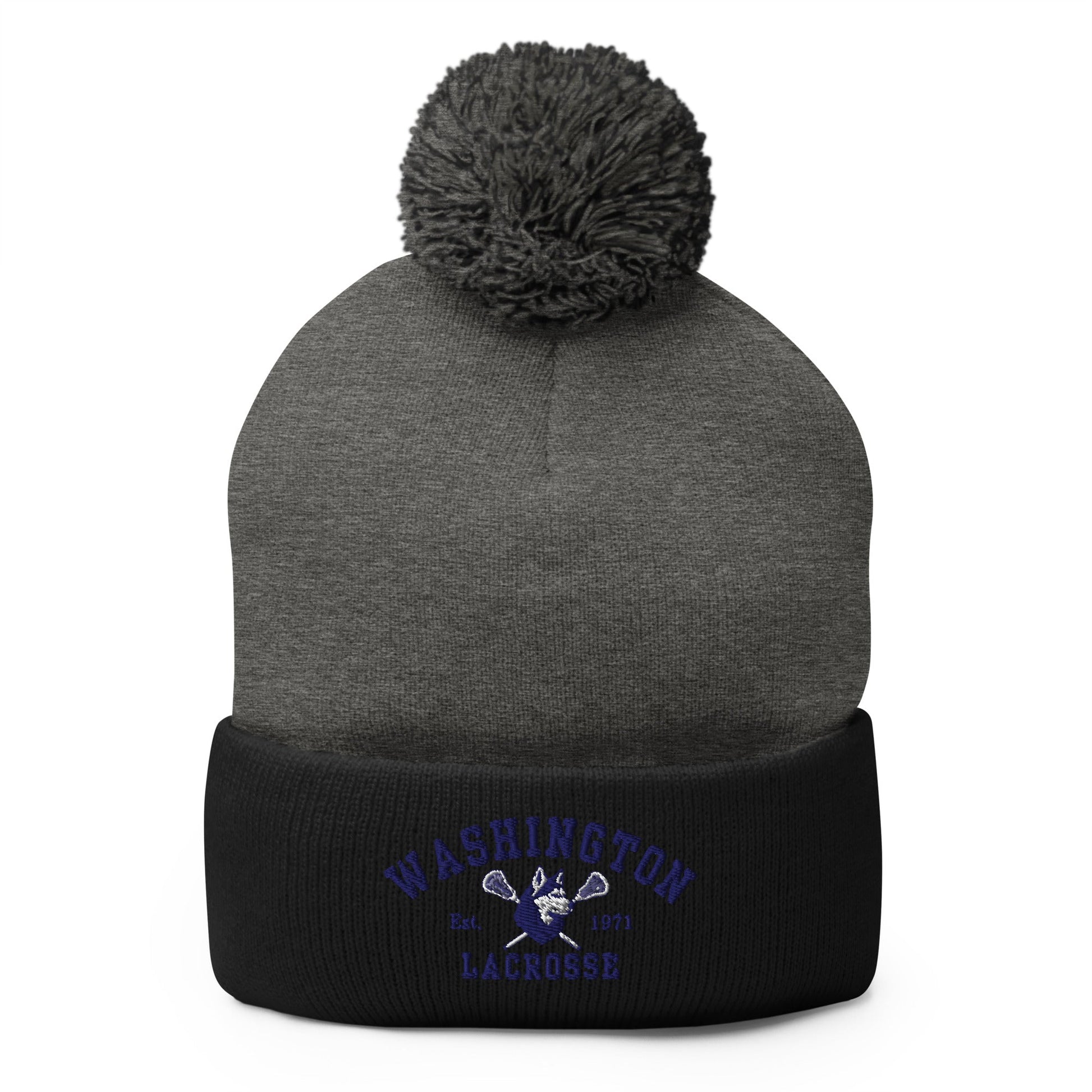 Pom - Pom Beanie | UW Women's Club Lacrosse | Washington Lacrosse Logo