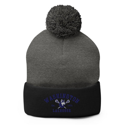 Pom - Pom Beanie | UW Women's Club Lacrosse | Washington Lacrosse Logo