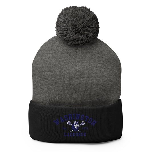 Pom - Pom Beanie | UW Women's Club Lacrosse | Washington Lacrosse Logo