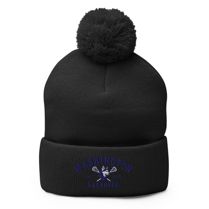 Pom - Pom Beanie | UW Women's Club Lacrosse | Washington Lacrosse Logo