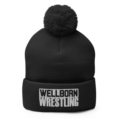 Pom - Pom Beanie | Wellborn Youth Wrestling | Script Logo