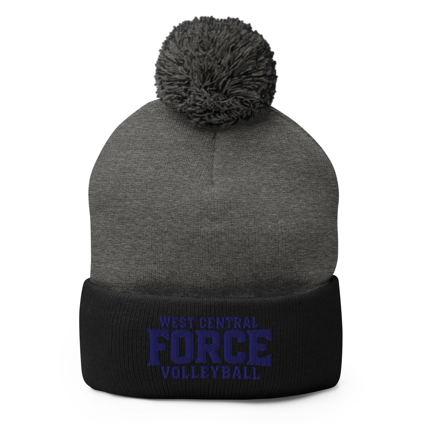 Pom - Pom Beanie | West Central Force Volleyball | Blue Logo