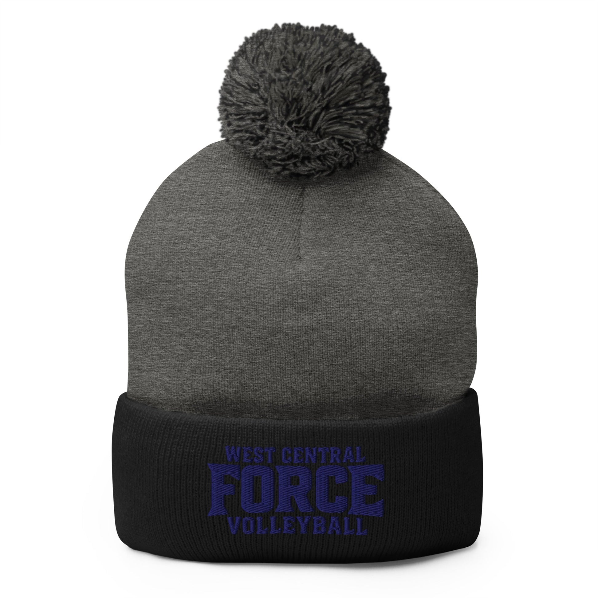 Pom - Pom Beanie | West Central Force Volleyball | Blue Logo