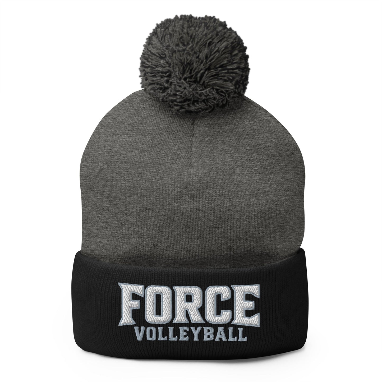 Pom - Pom Beanie | West Central Force Volleyball | Grey Logo