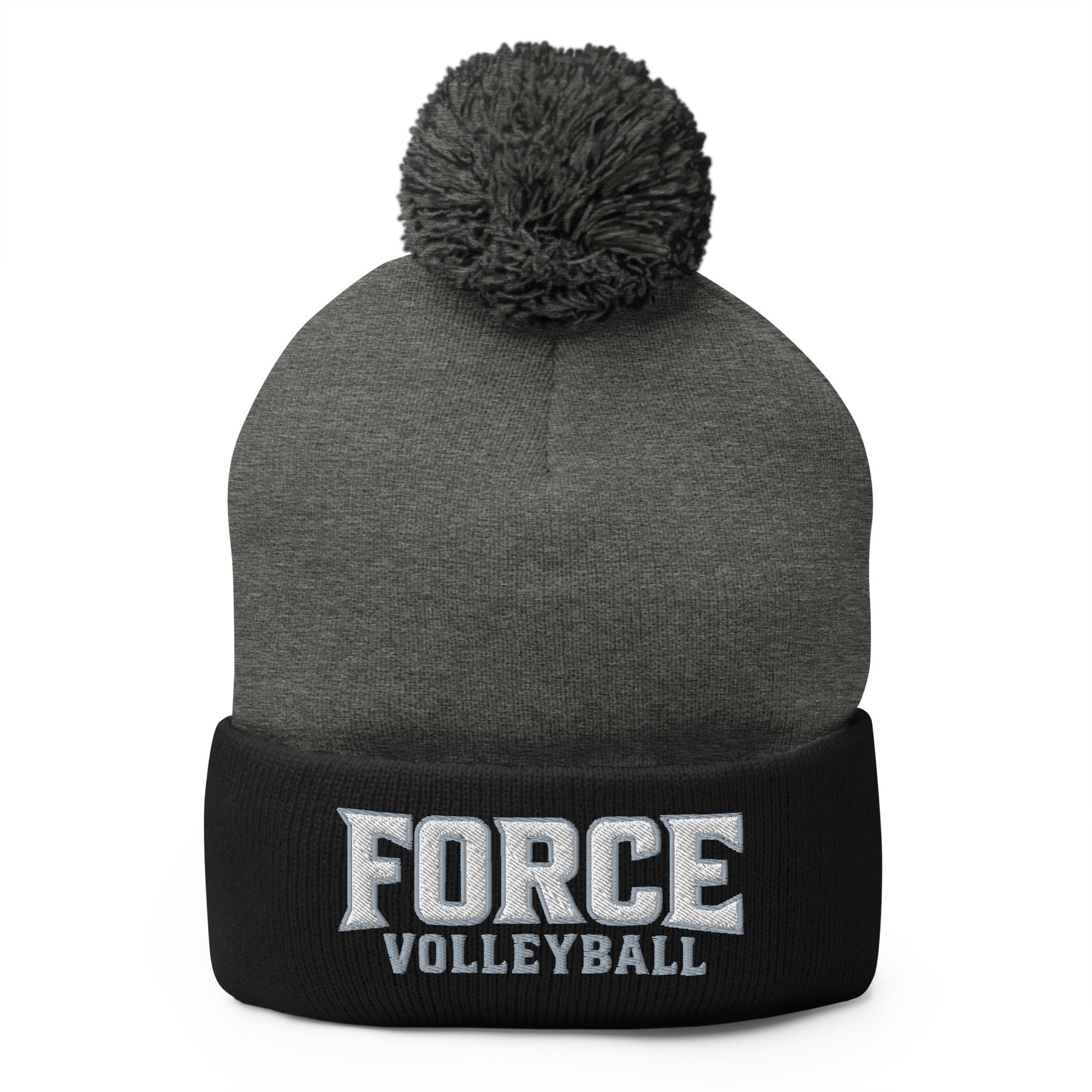 Pom - Pom Beanie | West Central Force Volleyball | Grey Logo