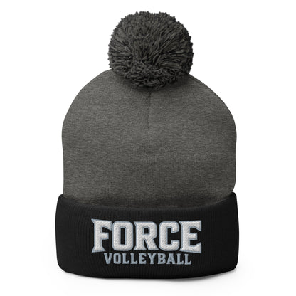 Pom - Pom Beanie | West Central Force Volleyball | Grey Logo