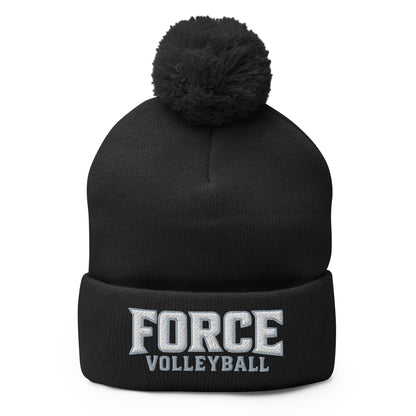 Pom - Pom Beanie | West Central Force Volleyball | Grey Logo