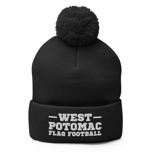 Pom-Pom Beanie | West Potomac Flag Football | Script Logo
