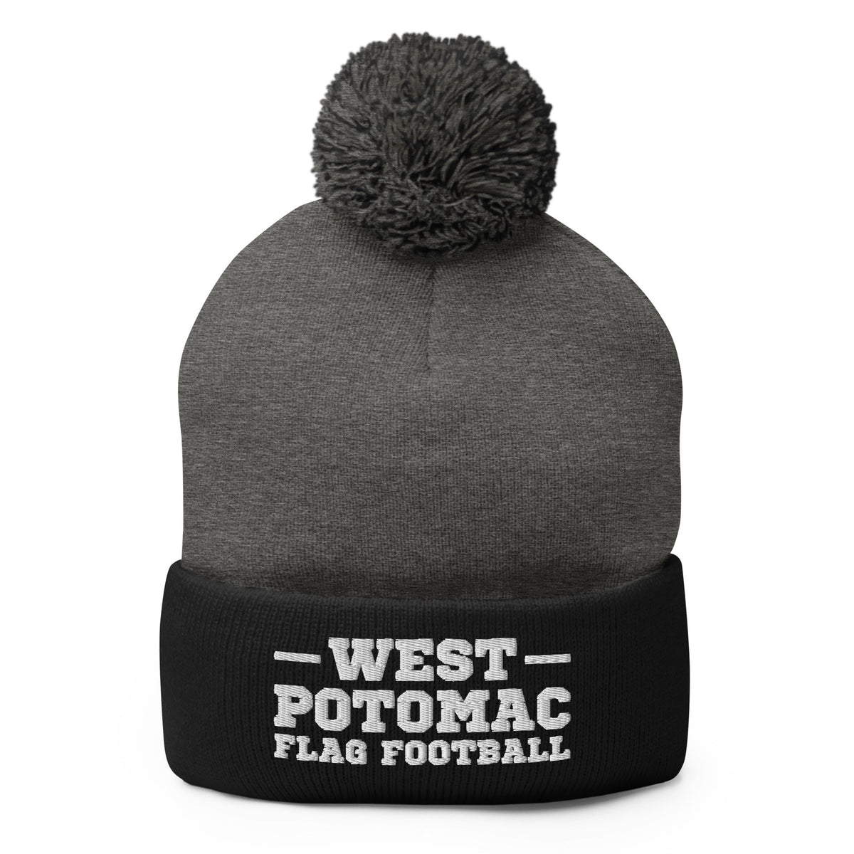 Pom-Pom Beanie | West Potomac Flag Football | Script Logo