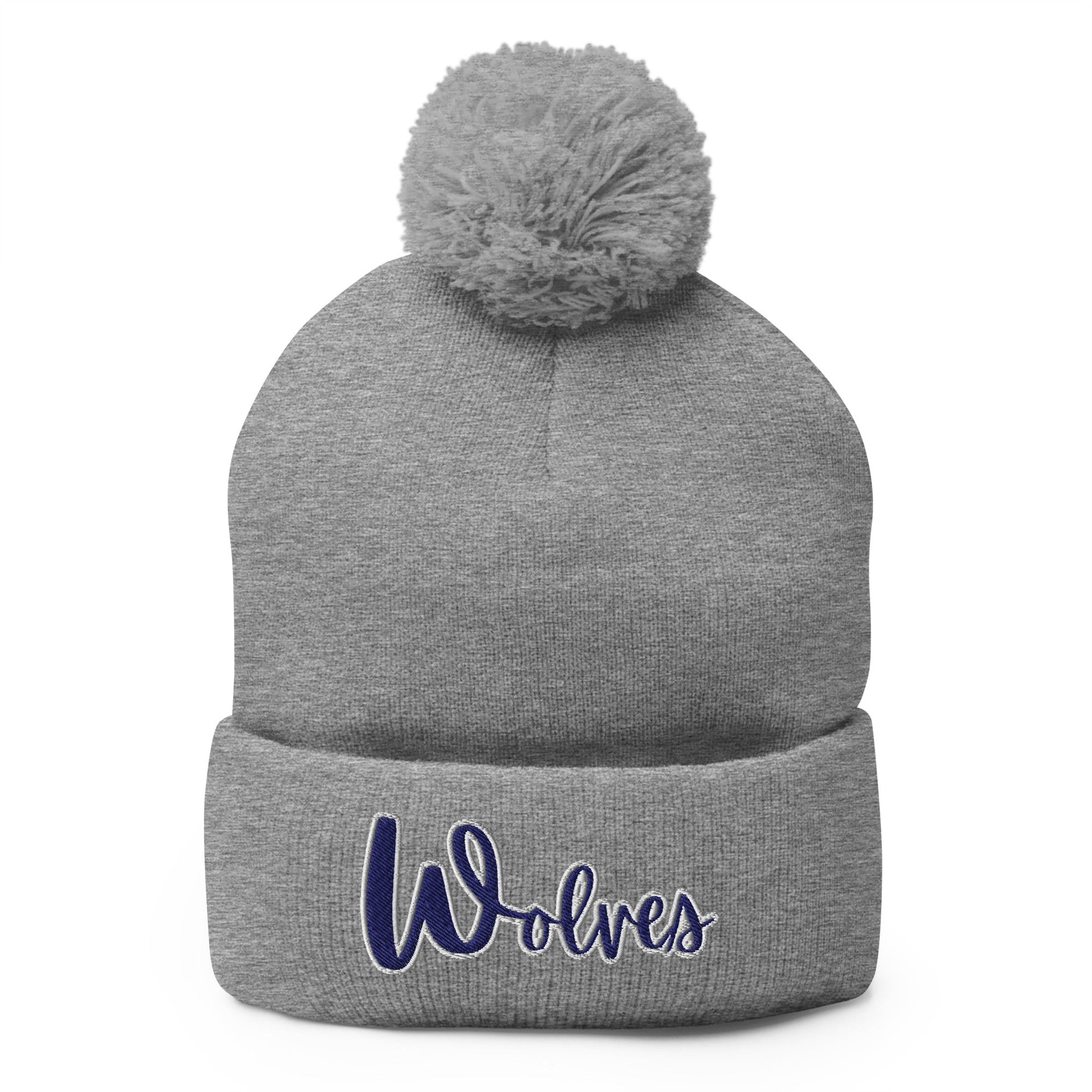 Pom - Pom Beanie | White Mountain School | Script Logo