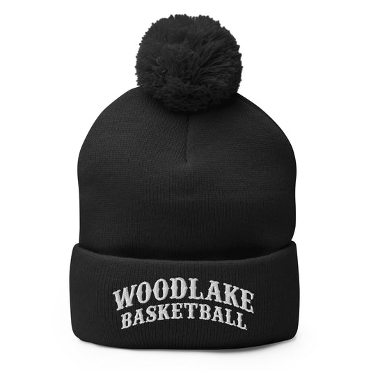 Pom-Pom Beanie | Woodlake Boys Basketball | Athletics Logo