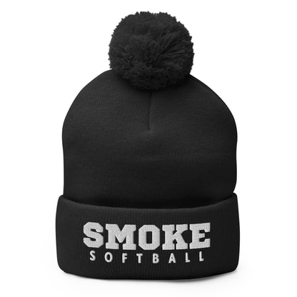 Pom-Pom Beanie | Smoke 14U Softball | Modern Script Logo