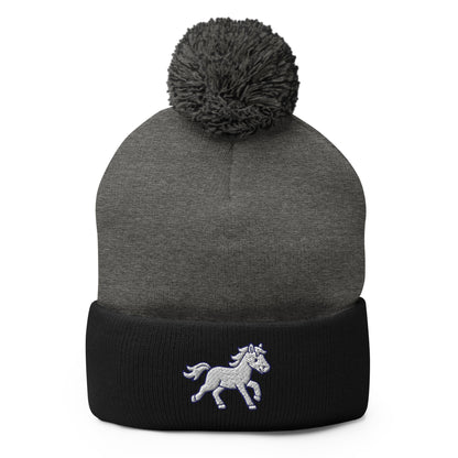 Pom-Pom Beanie | Pink Pony Athletic Club | Mascot Logo