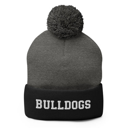 Pom-Pom Beanie | Celina Recreational Football Black | Bulldogs Crest Logo