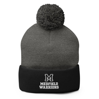Pom-Pom Beanie | Medfield Softball | Badge Logo