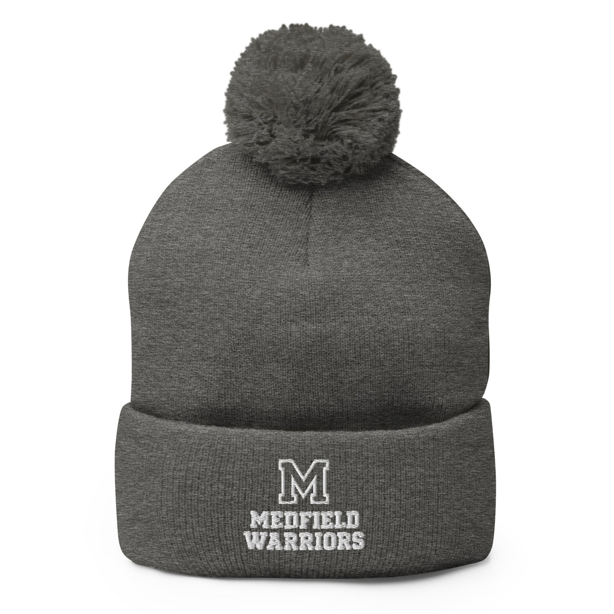 Pom-Pom Beanie | Medfield Softball | Badge Logo