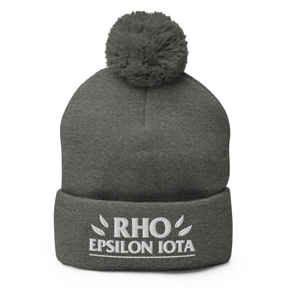 Pom-Pom Beanie | Rho | Script Logo