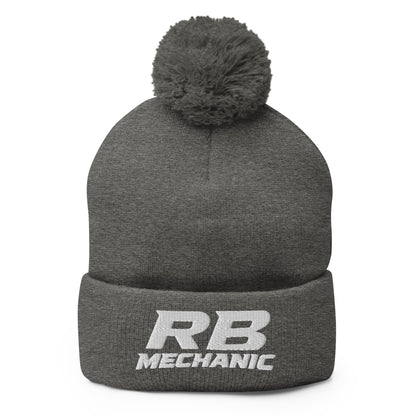 Pom-Pom Beanie | RB Mechanic | Lettermark Logo