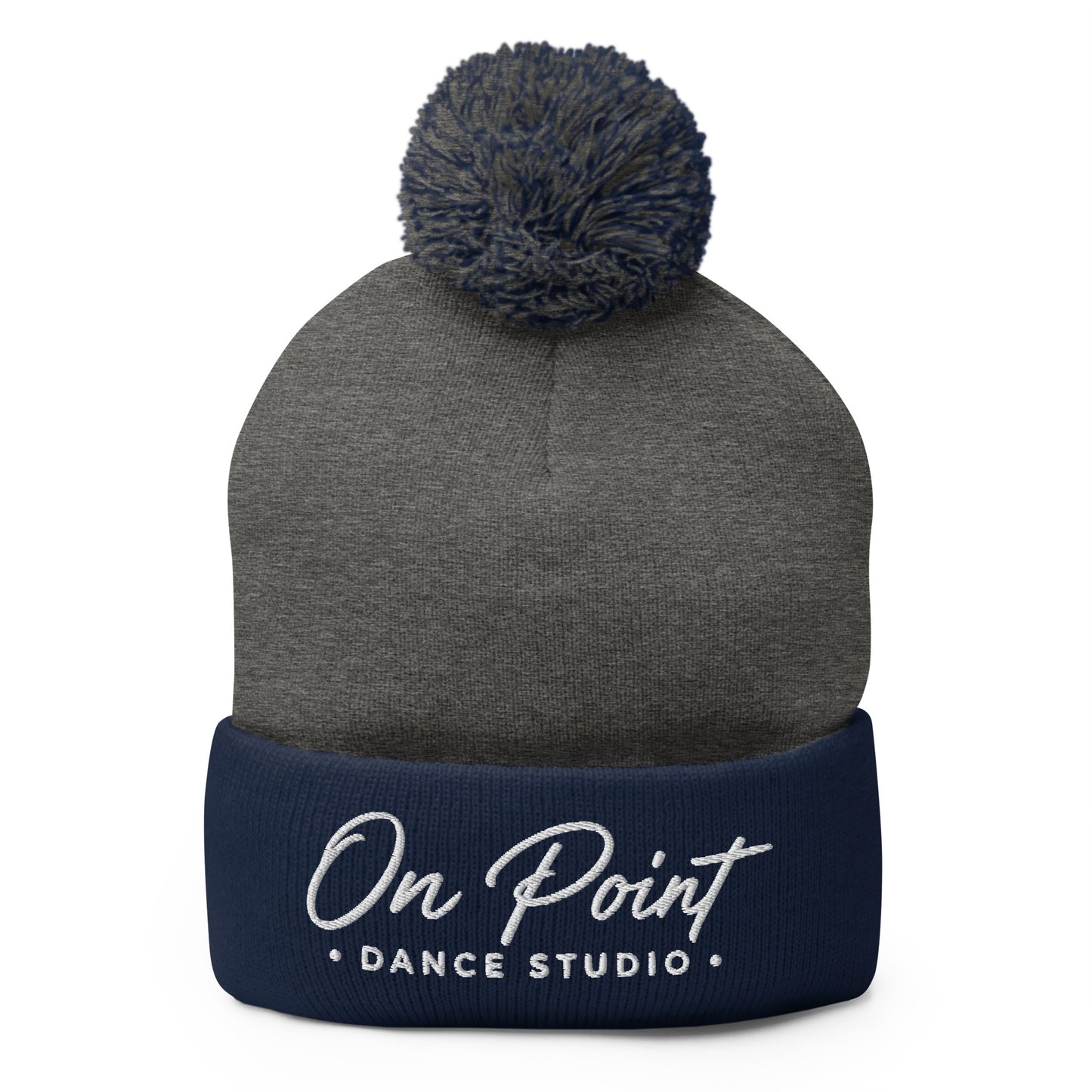 Pom-Pom Beanie | On Point Dance Studio | Modern Script Logo