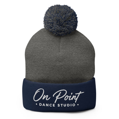 Pom-Pom Beanie | On Point Dance Studio | Modern Script Logo