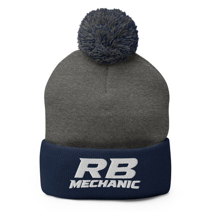 Pom-Pom Beanie | RB Mechanic | Lettermark Logo