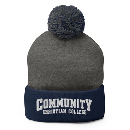 Pom-Pom Beanie | Community Christian College | Vanguard Athletic Logo
